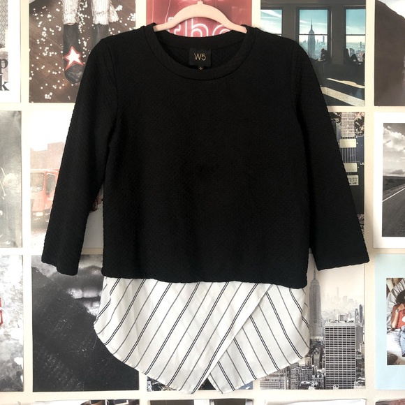 W5 Black And White Blouse - Picture 1 of 4